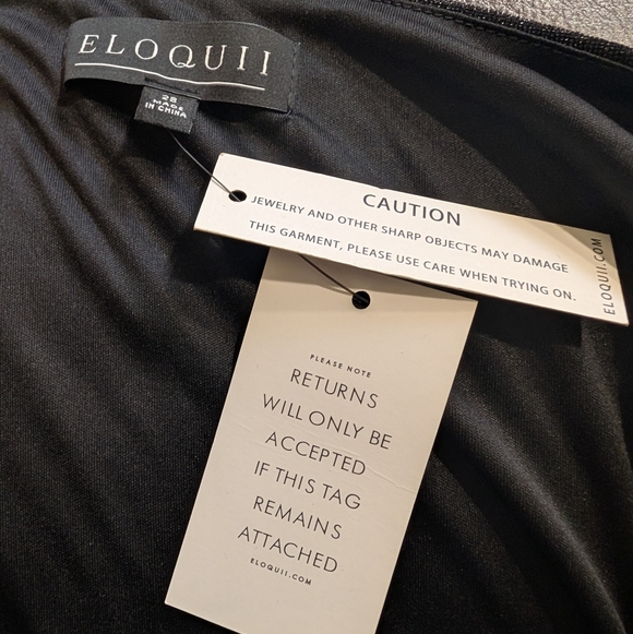 🖤 Eloquii Black Metallic Cutout Midi Dress Size 28 - Picture 9 of 9